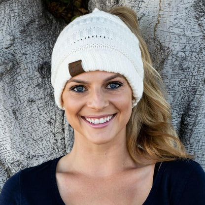 Women's Hats Knitted horsetail wig winter | Yazijico™ 