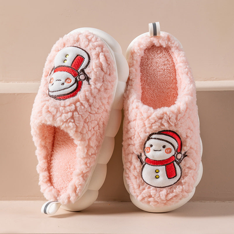 Cute Snowman Slippers Winter Indoor Plush  | Yazijico™ 