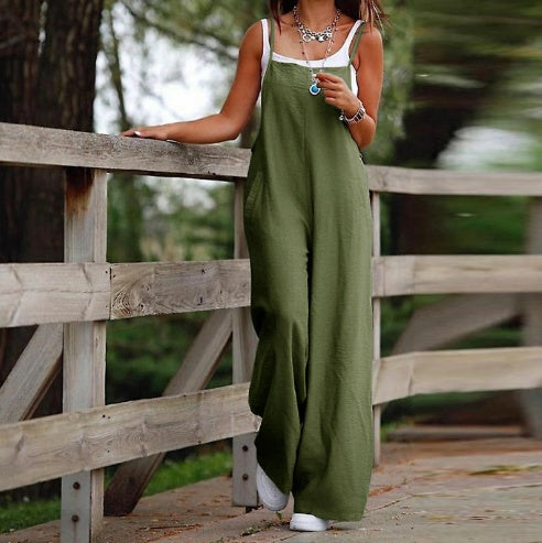 Women's Sleeveless Jumpsuit Overalls Summer Beach Trousers| Yazijico™ 