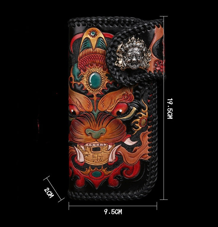 Hand made leather carving Wallet | Yazijico™ 