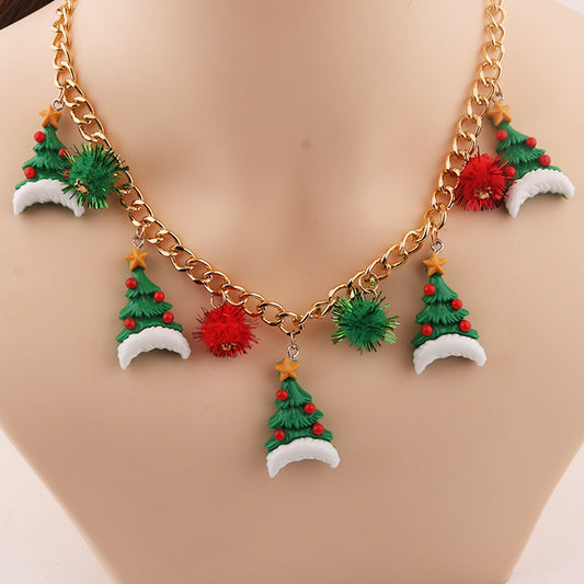 Christmas Tree Bell Santa Claus Necklace | Yazijico™ 