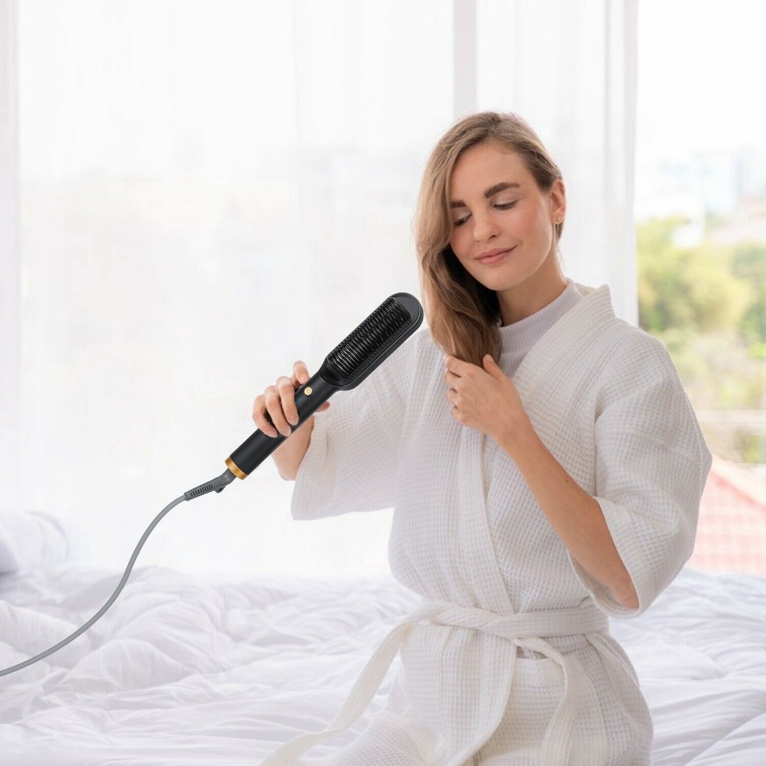 Electric Hair Straightener Brush Hot Comb | Yazijico™
