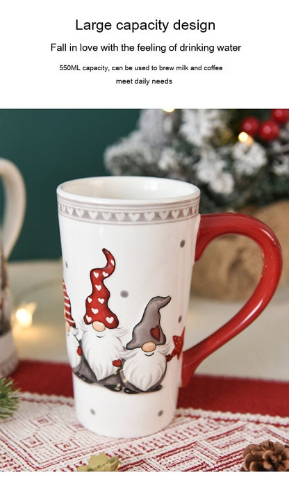 Christmas Large Capacity Ceramic Relief Cup | Yazijico™ 