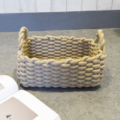 Hand-Made Soft Cotton Rope Sundries Basket | Yazijico™ 