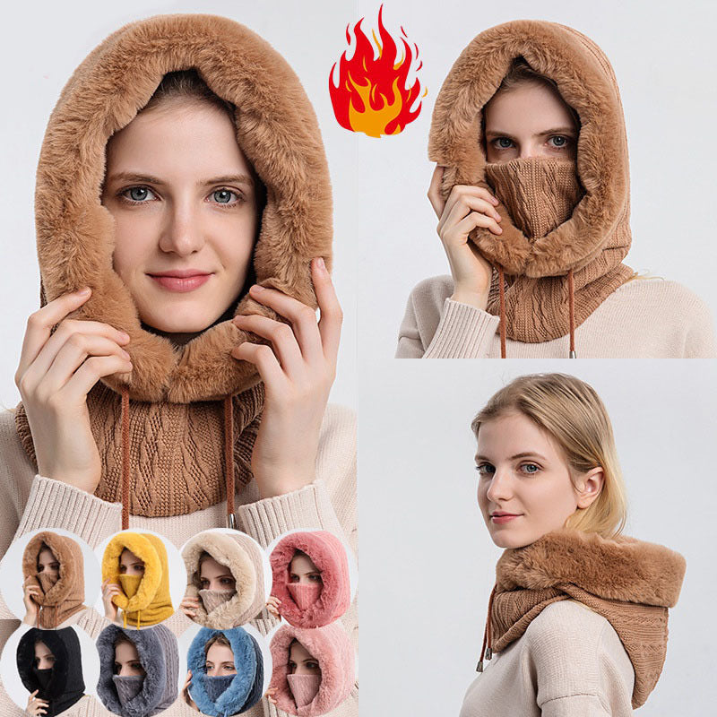 Winter Thick Plush Hat With Scarf Windproof | Yazijico™