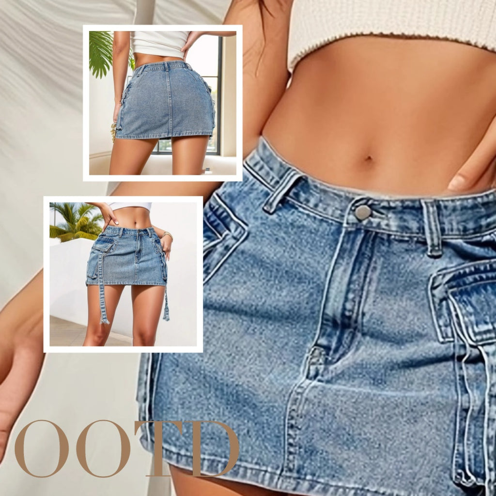 Women's Fashion  Denim Mini Skirt Low Rise | Yazijico™