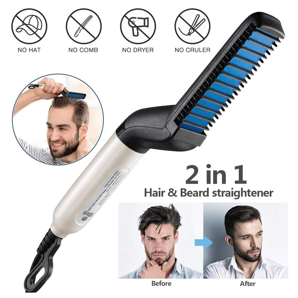 Electric Hair Straightener Brush Men | Yazijico™