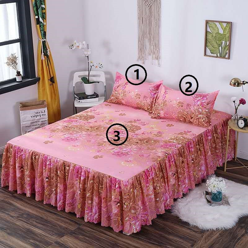 bed skirt pillowcase 3 woolly bedsheet bedding set bedspread