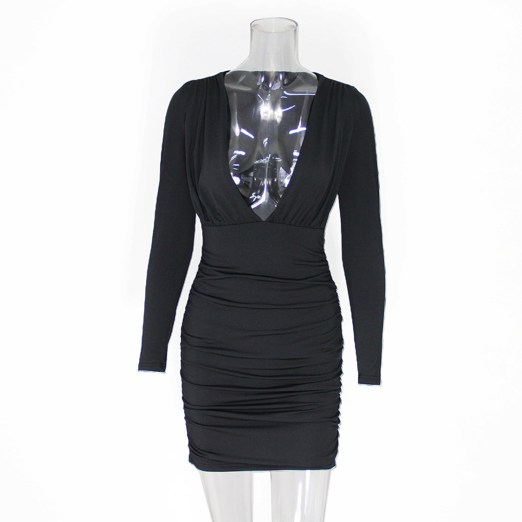 Hip-wrapped Autumn And Winter Dress Women