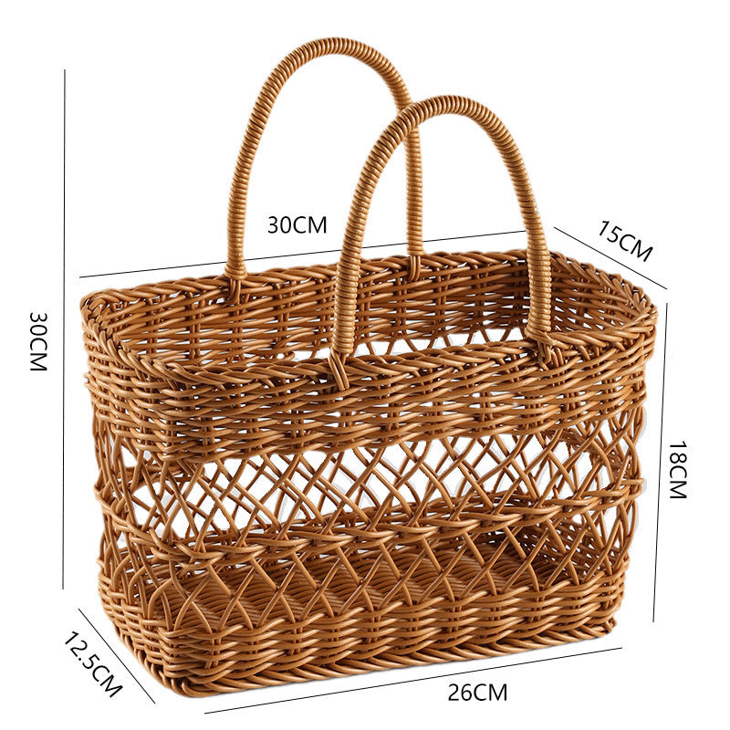  Hand-made Picnic Basket Rattan  | Yazijico™ 