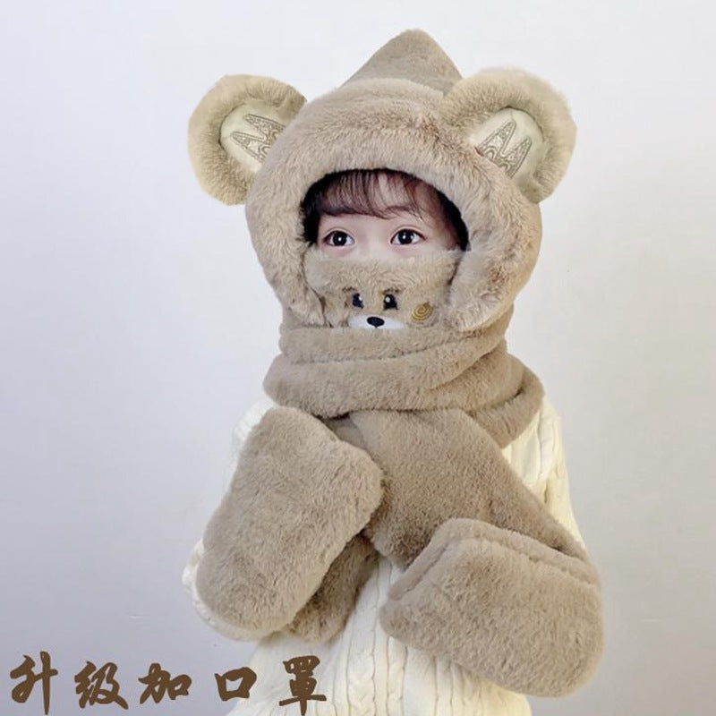 Children's Hat Scarf Gloves One-piece Hat | Yazijico™