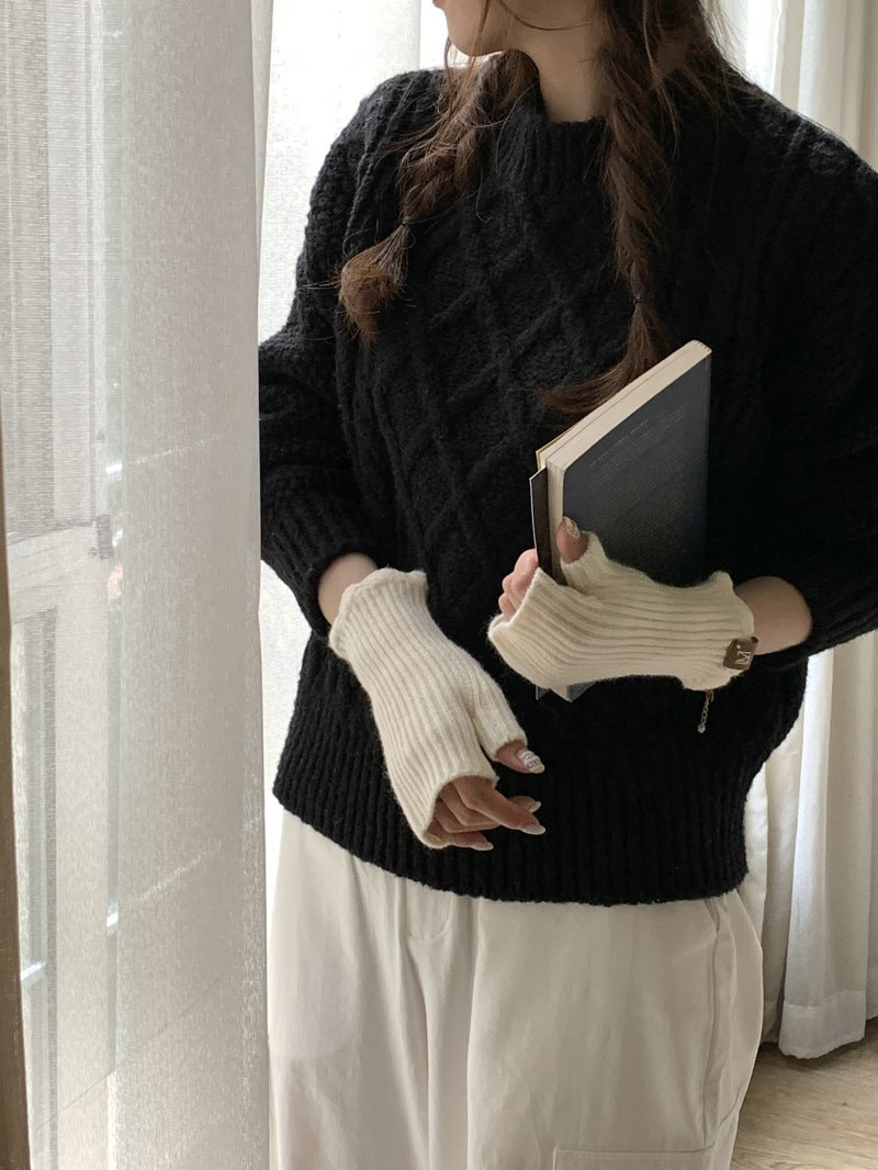 Hand-made Knitted Half Finger Gloves | Yazijico™