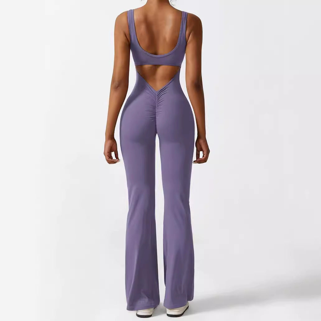 Women Sleeveless Flare Jumpsuits Long Pants | Yazijico™