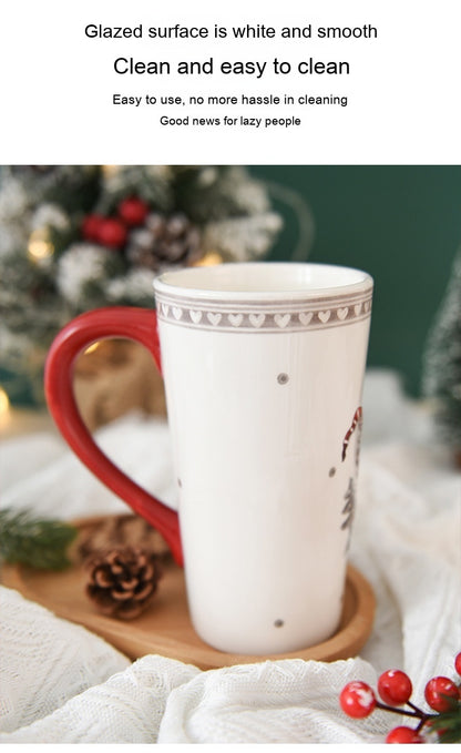 Christmas Large Capacity Ceramic Relief Cup | Yazijico™ 