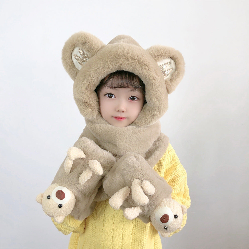 Children's Hat Scarf Gloves One-piece Hat | Yazijico™