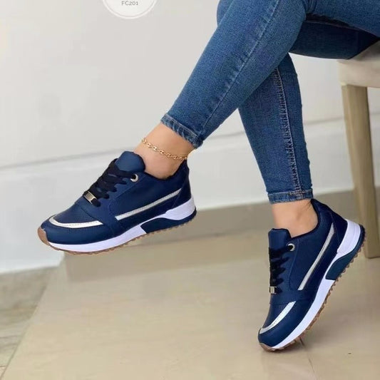 Sneakers Lace-up Flat Shoes Women  Yazijico™