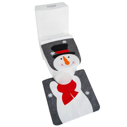 Toilet Seat Cover Christmas Snowman Faceless  | Yazijico™ 