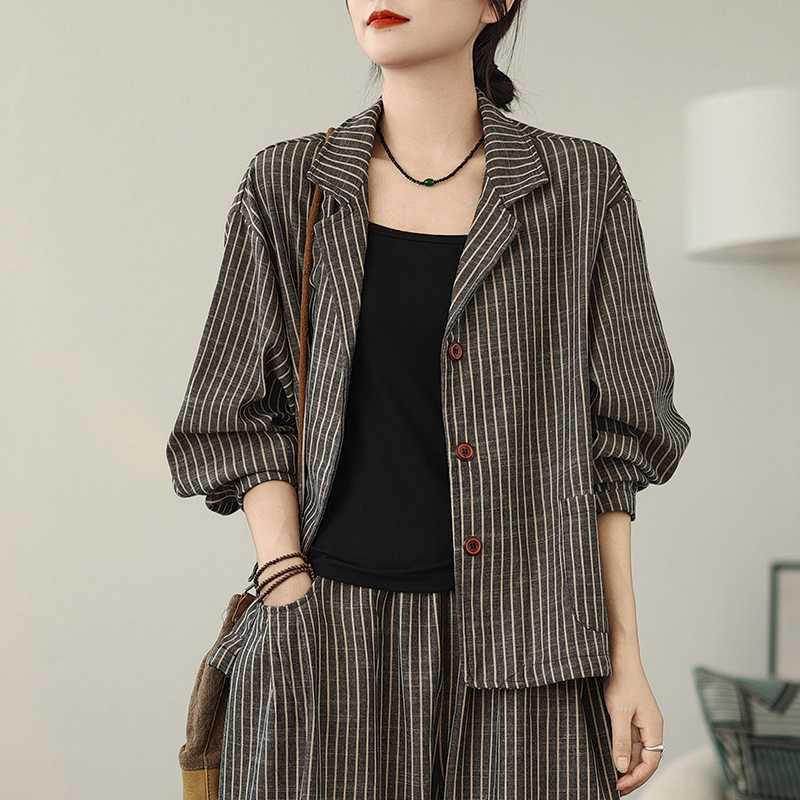 New Retro Cardigan Coat Trousers Suit For Women
