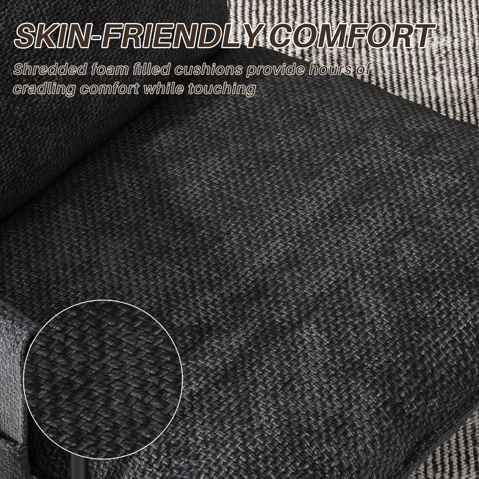 Nordic Style Iron Frame Armchair Reclining | Yazijico™ 