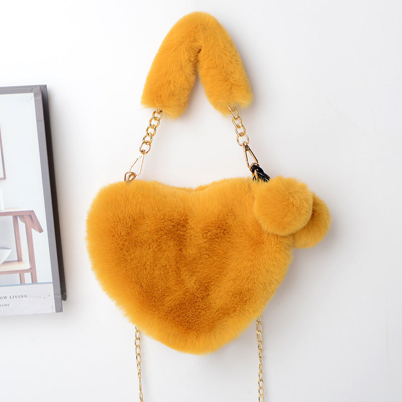 Love Bags Soft Plush Handbags Women Party Bag  Yazijico™ 