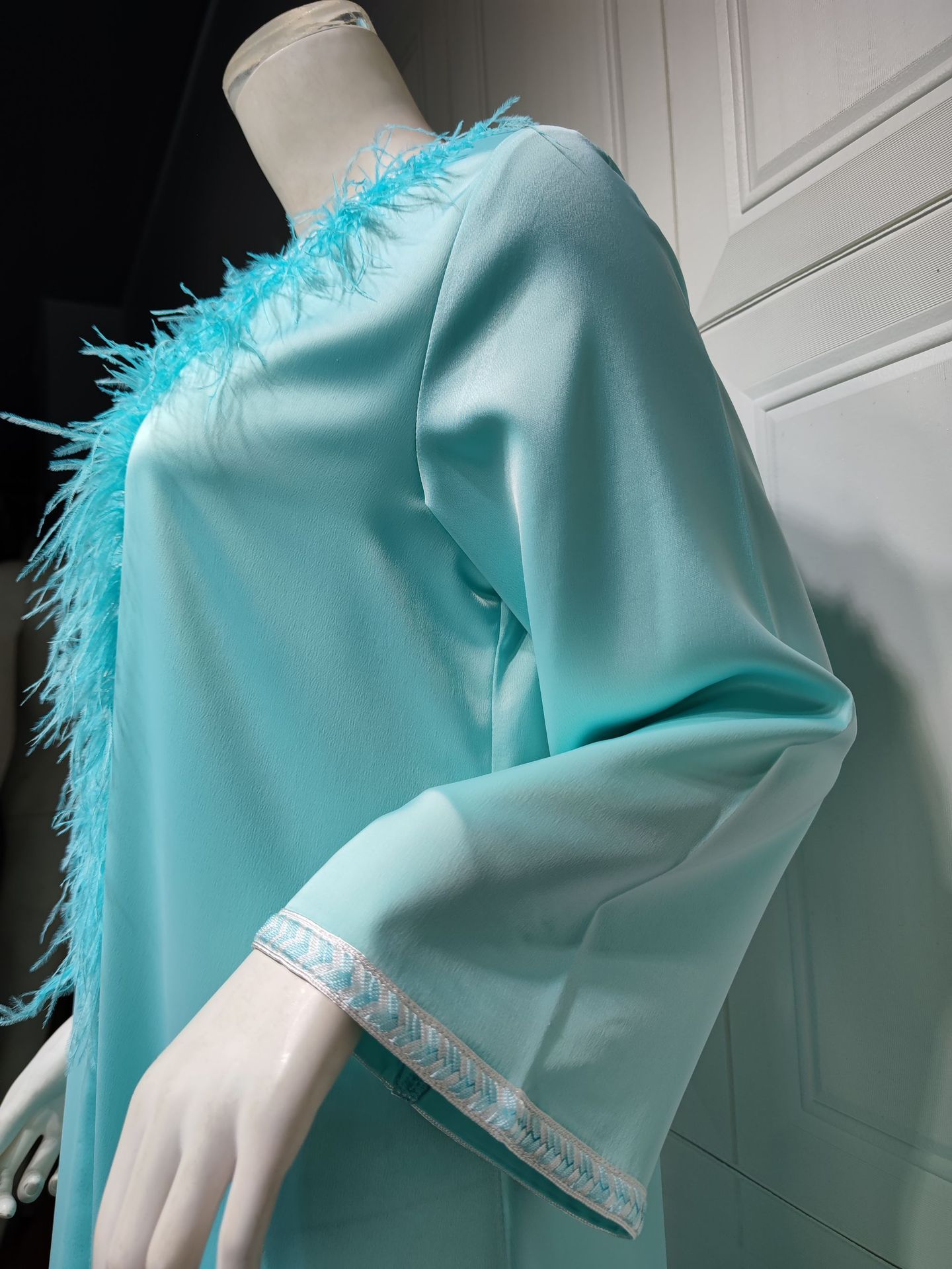 Dress Middle East Muslim Fashion Feather Patchwork Robe  | Yazijico™