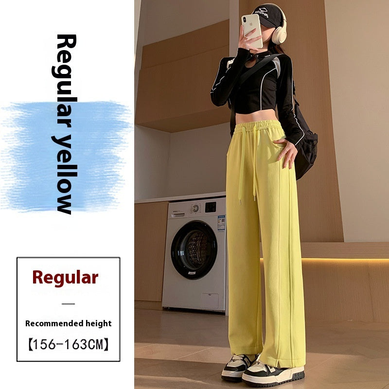 High Waist Long Thin Straight Sports Sweatpants| Yazijico™ 