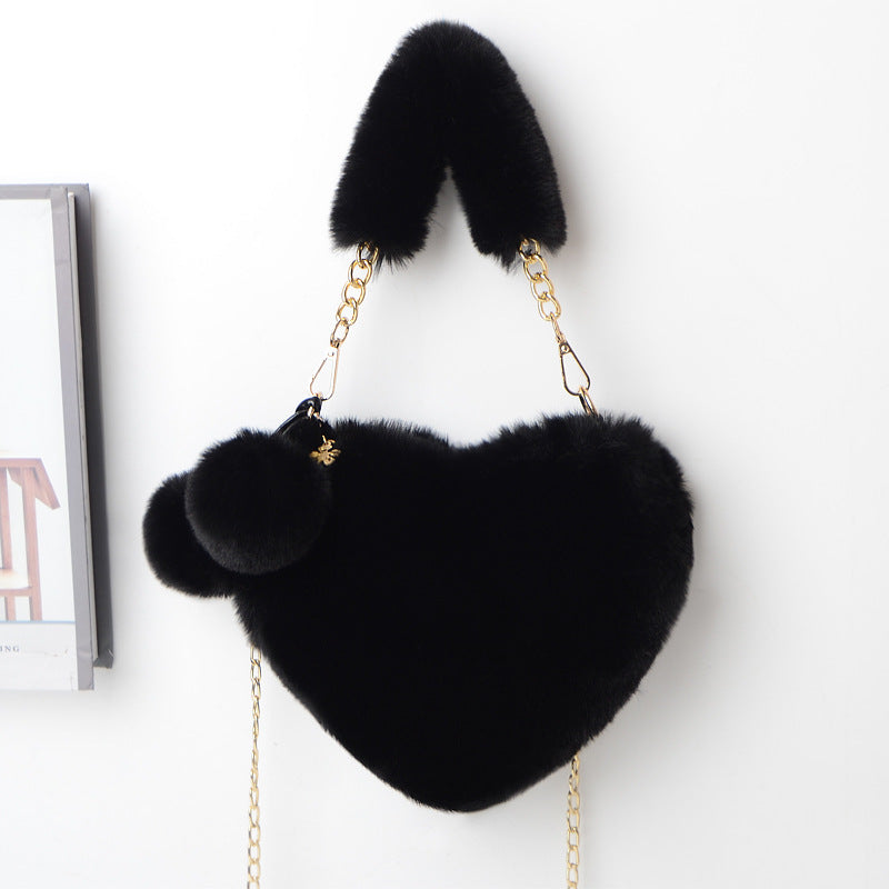 Love Bags Soft Plush Handbags Women Party Bag  Yazijico™ 