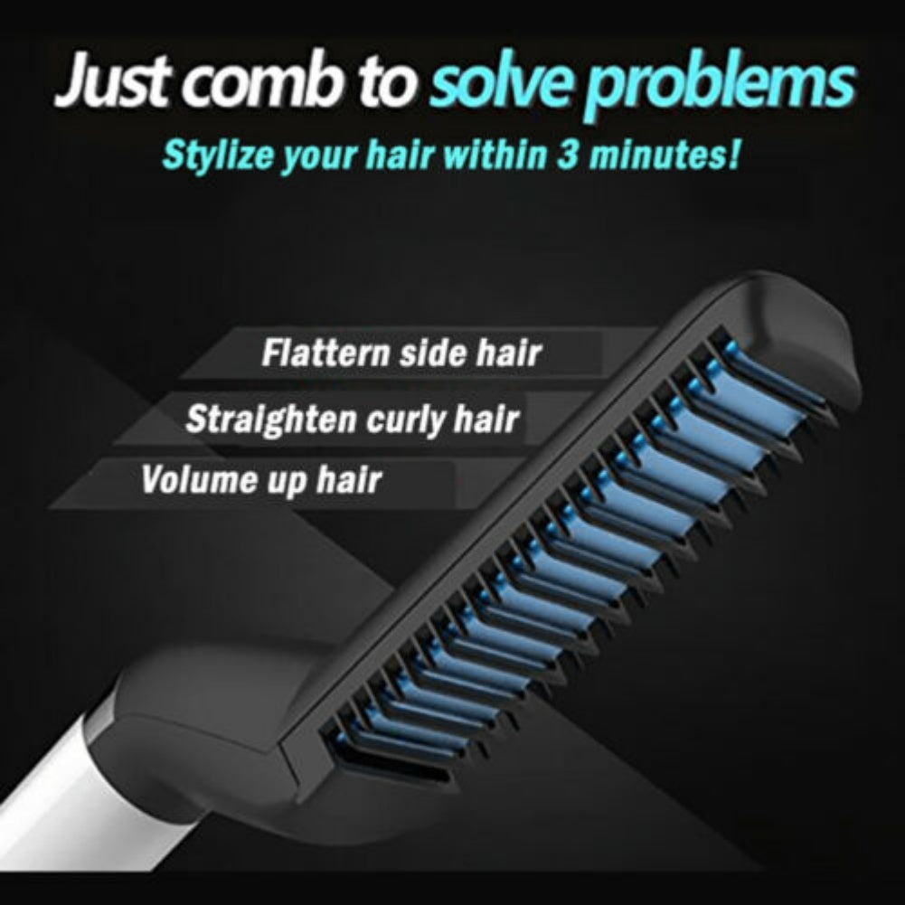 Electric Hair Straightener Brush Men | Yazijico™