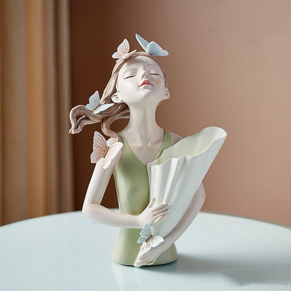 Yazijico™ home decor girl figurine resin sculpture abstract