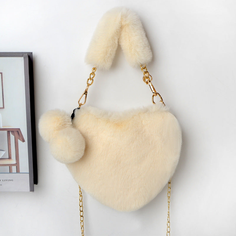 Love Bags Soft Plush Handbags Women Party Bag  Yazijico™ 