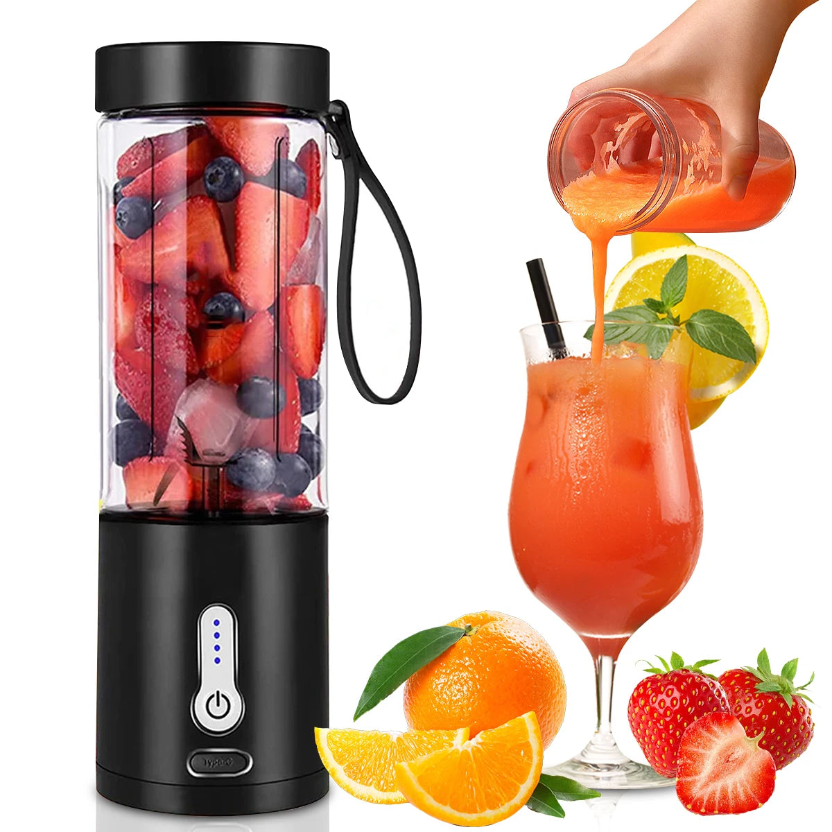 Powerful Blender Portable Usb Rechargeable Fruit Juicer Orange Fresh Juice Blender For Making Milkshakes Smoothies Blending Cup