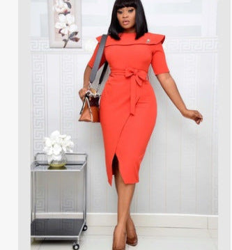 African Fashion Commuter Plus Size One Shoulder Women Dress
