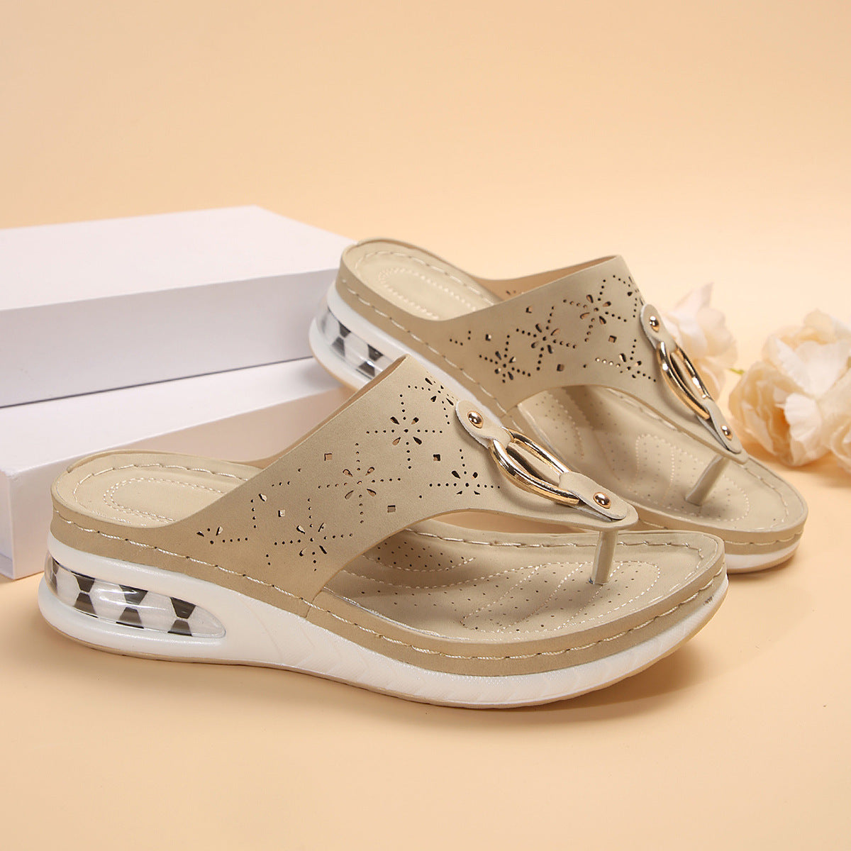 Air Cushion Thong Sandals  Flip Flops Hollow 