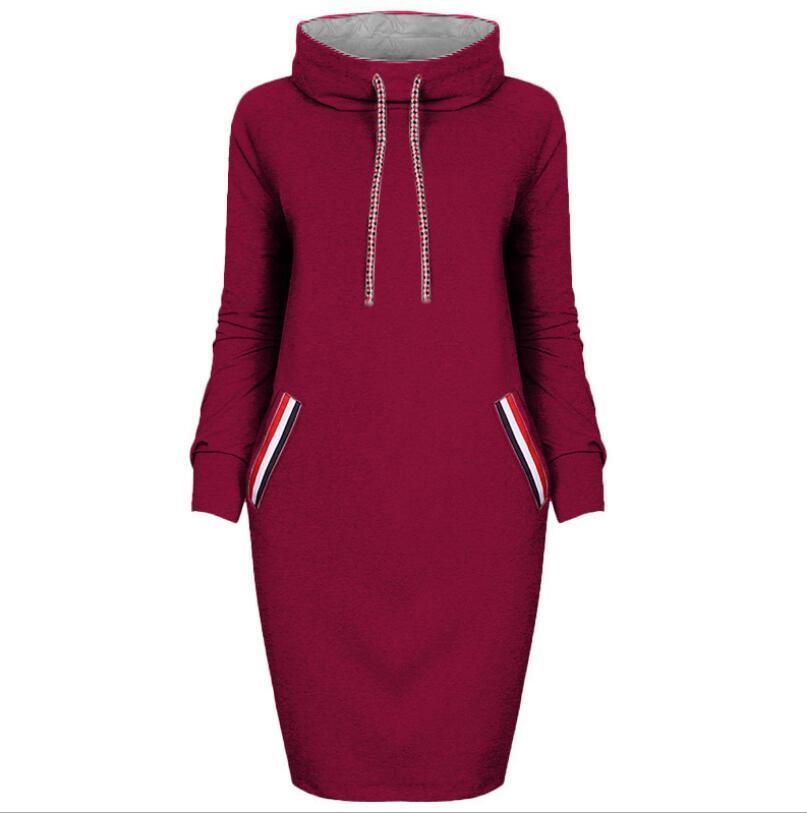 Red dress with a hood on a white background