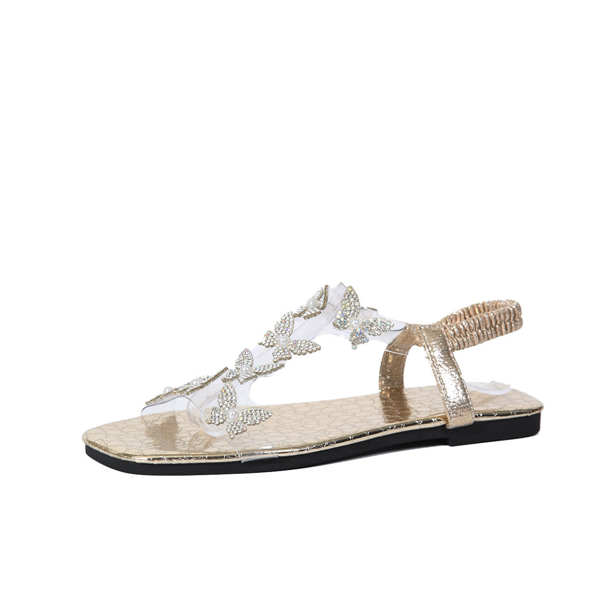Butterfly Rhinestone Sandals Summer Square
