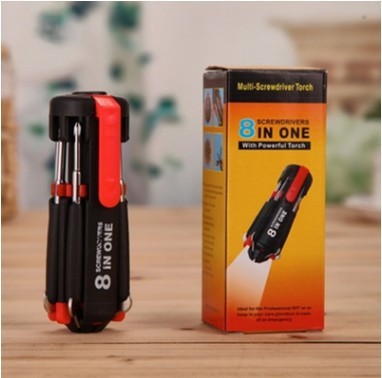 Car Supplies 8 In 1 Screwdriver With LED Flashlight 