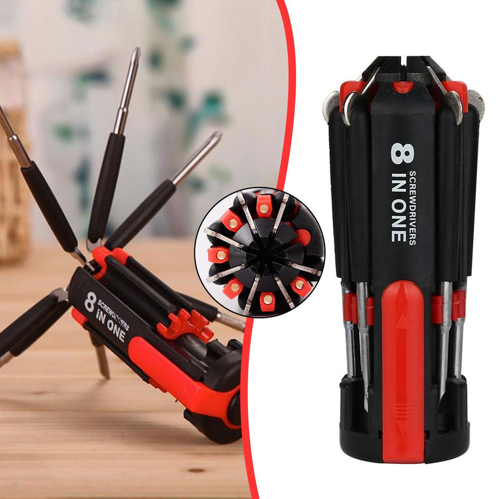 Car Supplies 8 In 1 Screwdriver With LED Flashlight 