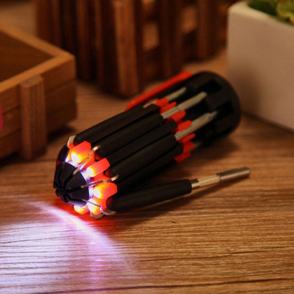 Car Supplies 8 In 1 Screwdriver With LED Flashlight 