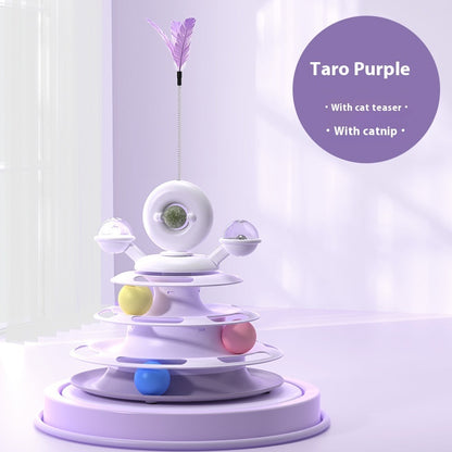 Cat Toy Tower Turntable Roller Balls Toys Pets