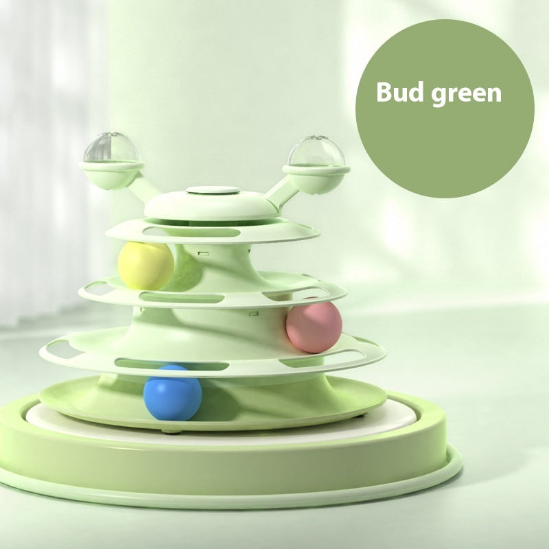 Cat Toy Tower Turntable Roller Balls Toys Pets