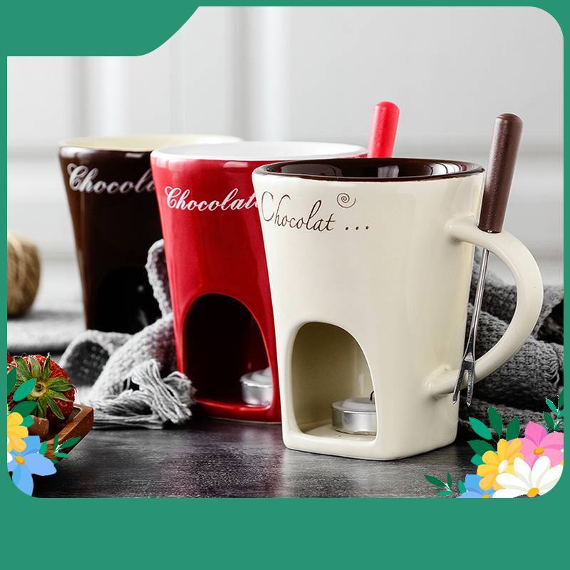 Cup Small Warmer  Mug Set Mini Pots Chocolate