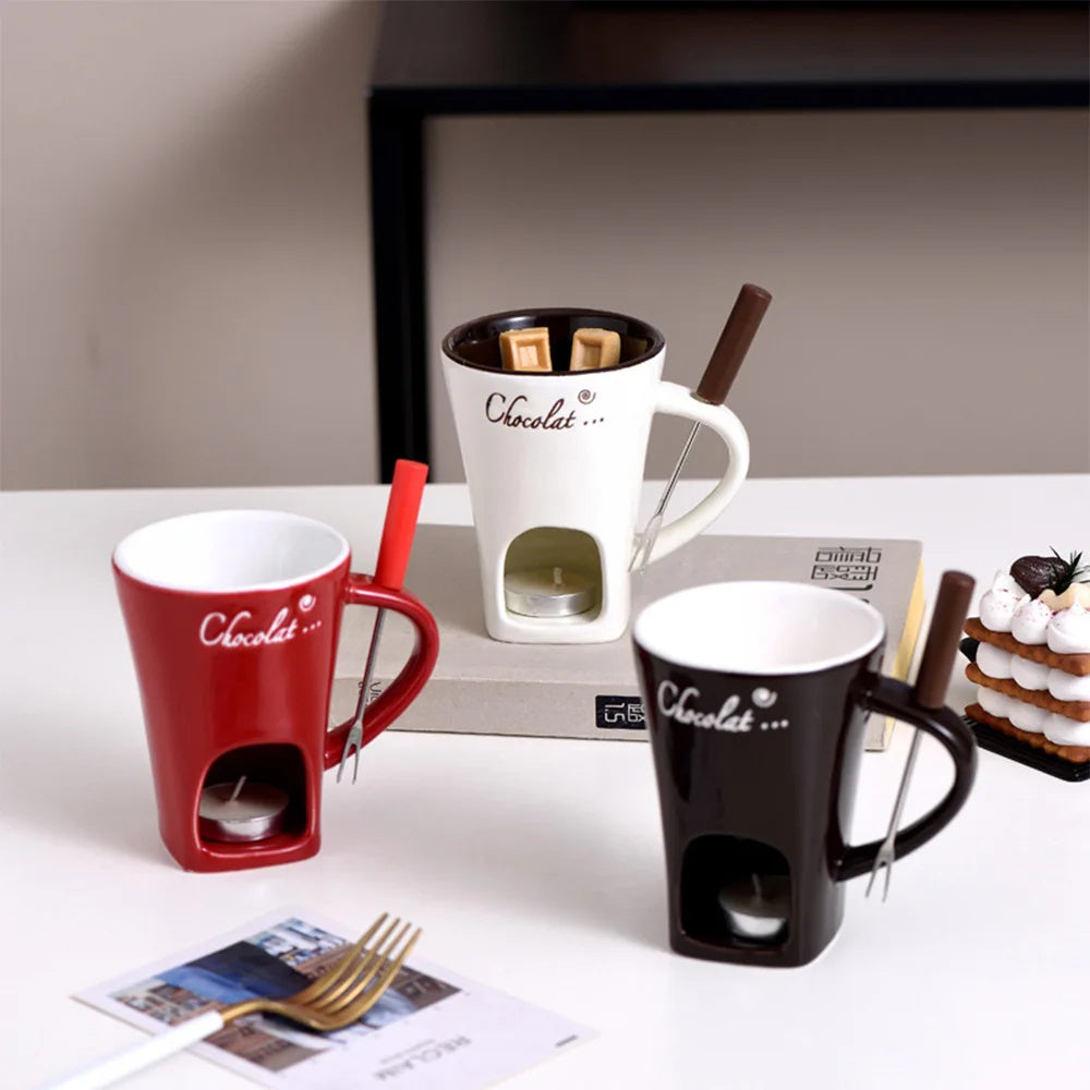 Cup Small Warmer  Mug Set Mini Pots Chocolate