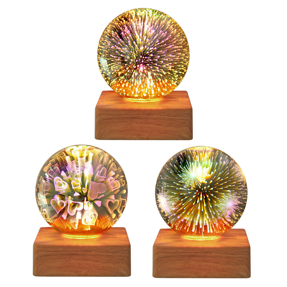 Firework Crystals Ball Night Light  Plug In 