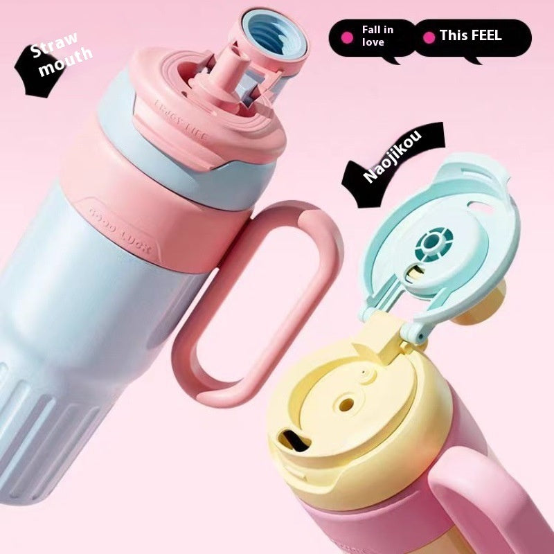 Gradient Double Drink Thermal Cup With Lid Coffee