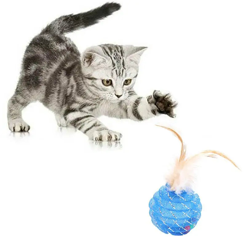 Cat Ball Toy Glitter Tube Interactive Feather | Yazijico™