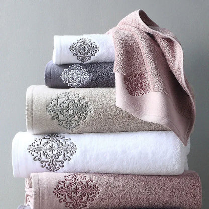 Luxury Embroidery Adult Bath Towels Bathroom Soft Cover  | Yazijico™