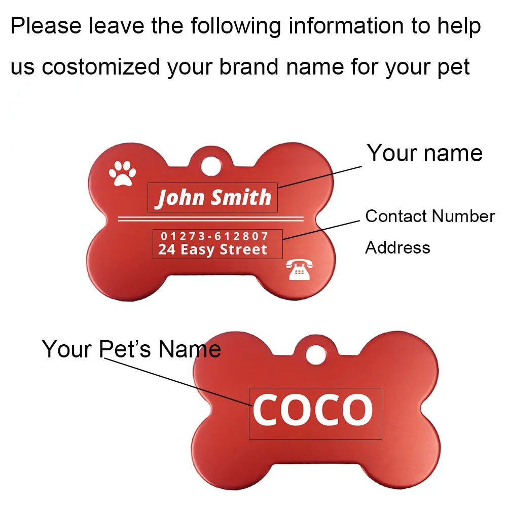 Personalized Address Tags for Dogs Id Tags | Yazijico™  
