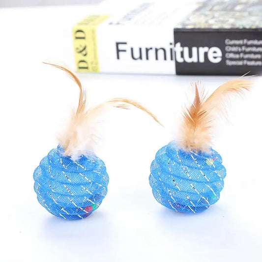 Cat Ball Toy Glitter Tube Interactive Feather | Yazijico™