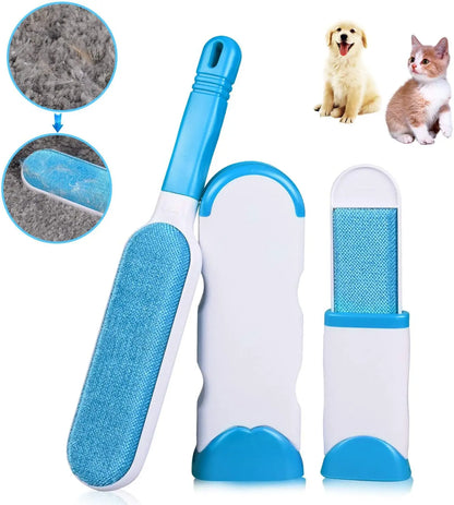 Pet Hair Remover Brush Dog Cat Hair Remover with Self-Cleaning Base Efficient Double Sided Animal Hair Removal Tool