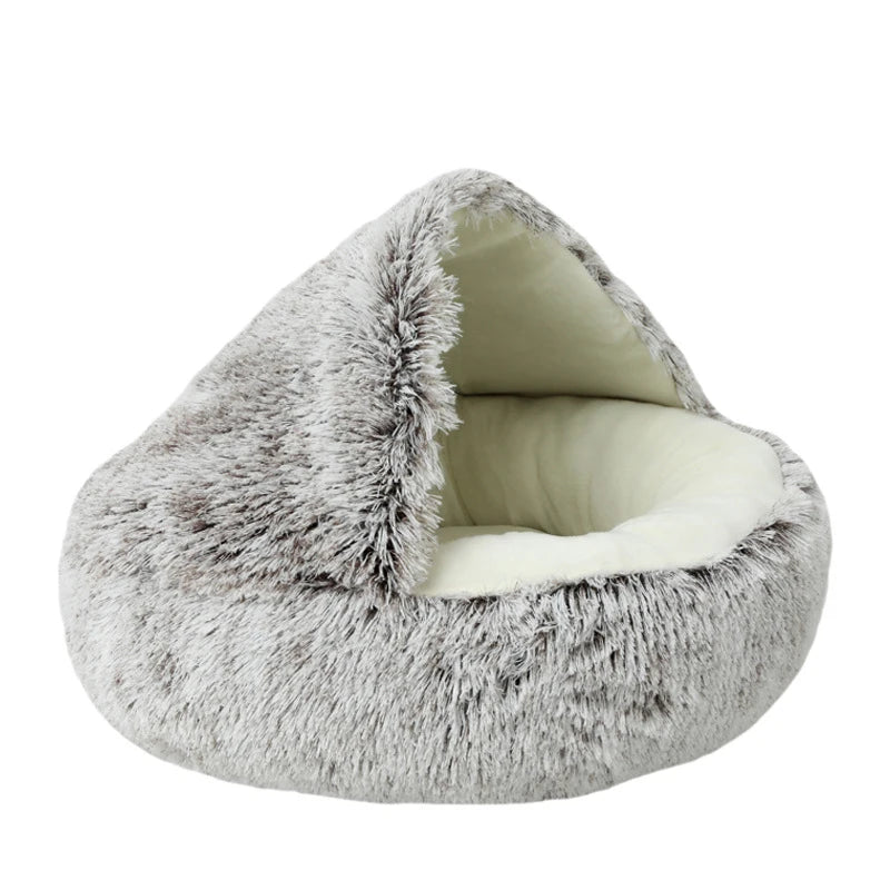 Pet Dog Cat Bed Donut Round Plush 